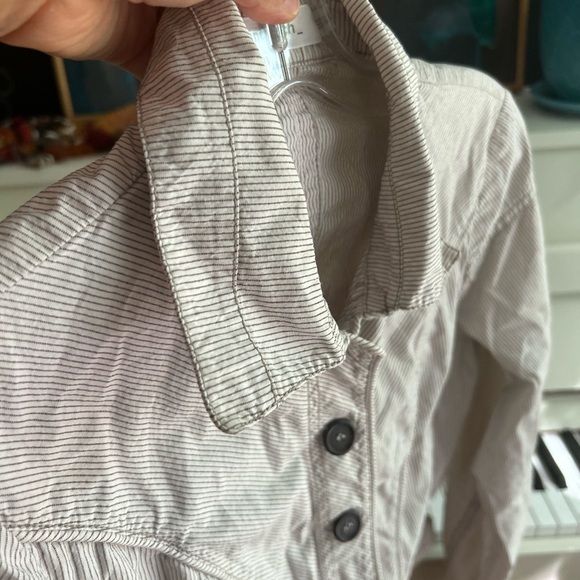 Sandwhich Stylish Boho Pinstripe White Jean Jacket 36 - Picture 9 of 16